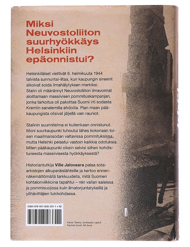 Helsinki 1944 / taistelu pääkaupungista - Ville Jalovaara - Historiakirjat - 10105554353 - 1