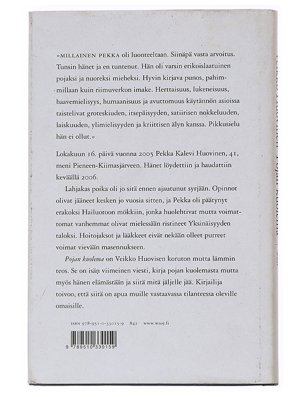 Pojan kuolema - Veikko Huovinen - Elämäkerrat ja muistelmat - 10105554432 - 1
