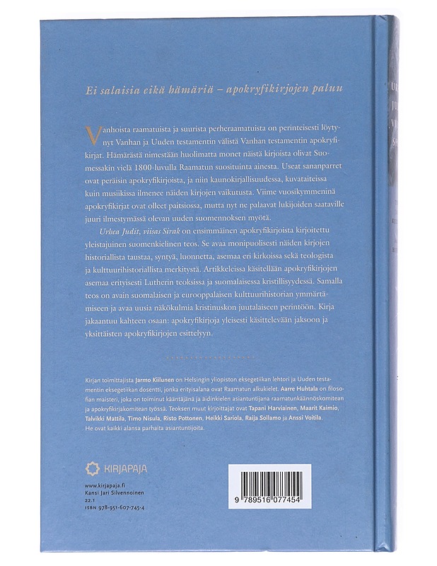 Urhea Judit, viisas Sirak - Kiilunen, Jarmo - Historiakirjat - 10105554531 - 1