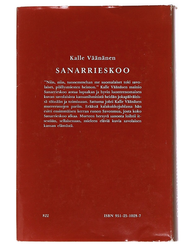 Sanarrieskoo: kootut murrerunot - Väänänen, Kalle - Runot ja näytelmät - 10105554545 - 1