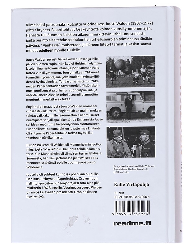 Juuso Walden urheilumies ja viimeinen patruuna - Kalle Virtapohja - Elämäkerrat ja muistelmat - 10105554755 - 1