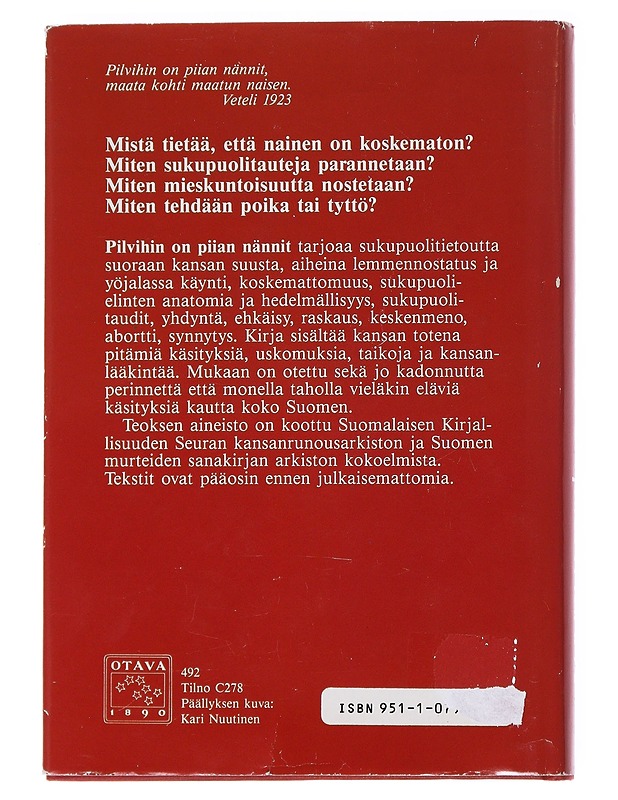 K18 Pilvihin on piian nännit / kansan seksiperinnettä - Paasio, Marja - Historiakirjat - 10105554874 - 1