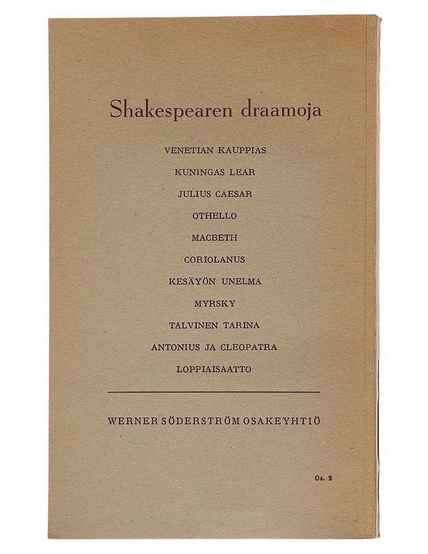 Coriolanus - William Shakespeare - Runot ja näytelmät - 10105554901 - 1