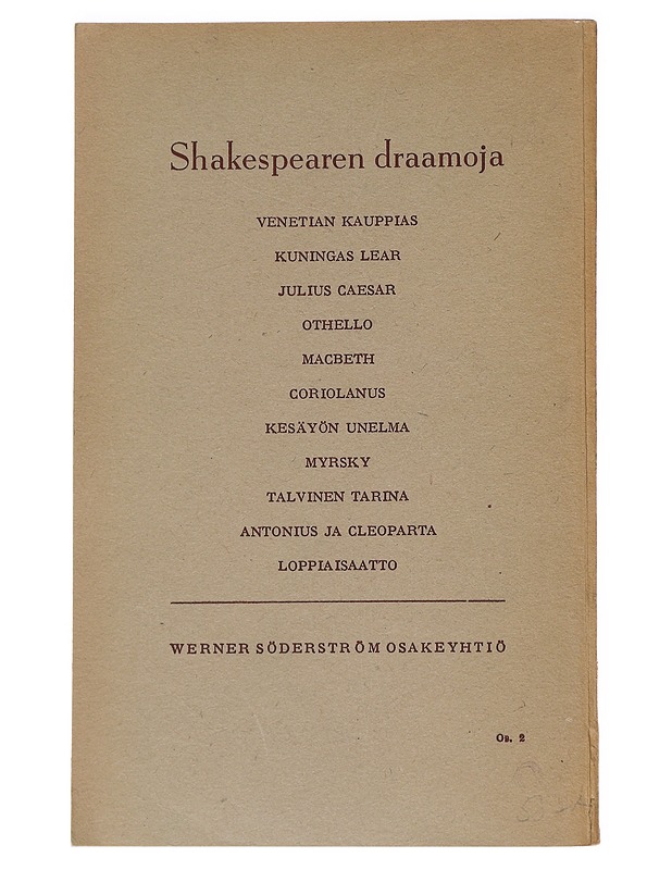 Myrsky - William Shakespeare - Runot ja näytelmät - 10105554955 - 1