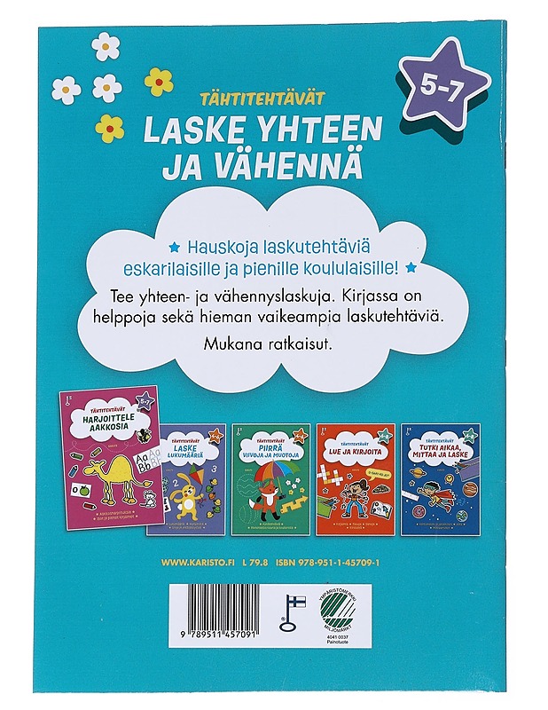 Laske yhteen ja vähennä : tähtitehtävät - Lastenkirjat - 10105555025 - 1