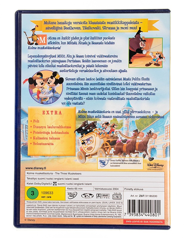 Disney : Mikki, Aku ja Heesu kolme muskettisoturia - DVD - DVD-elokuvat - 10105555561 - 1