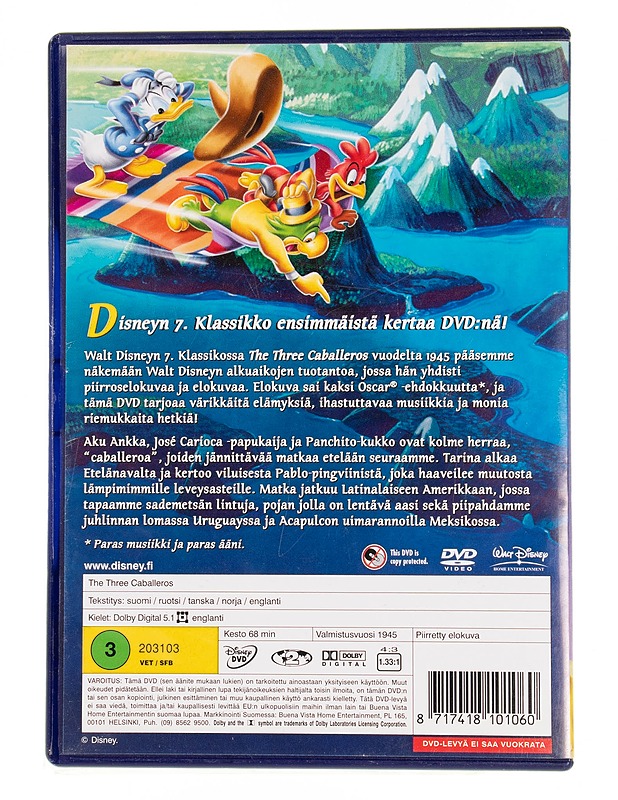 Disney : The Three Caballeros - DVD - DVD-elokuvat - 10105555571 - 1