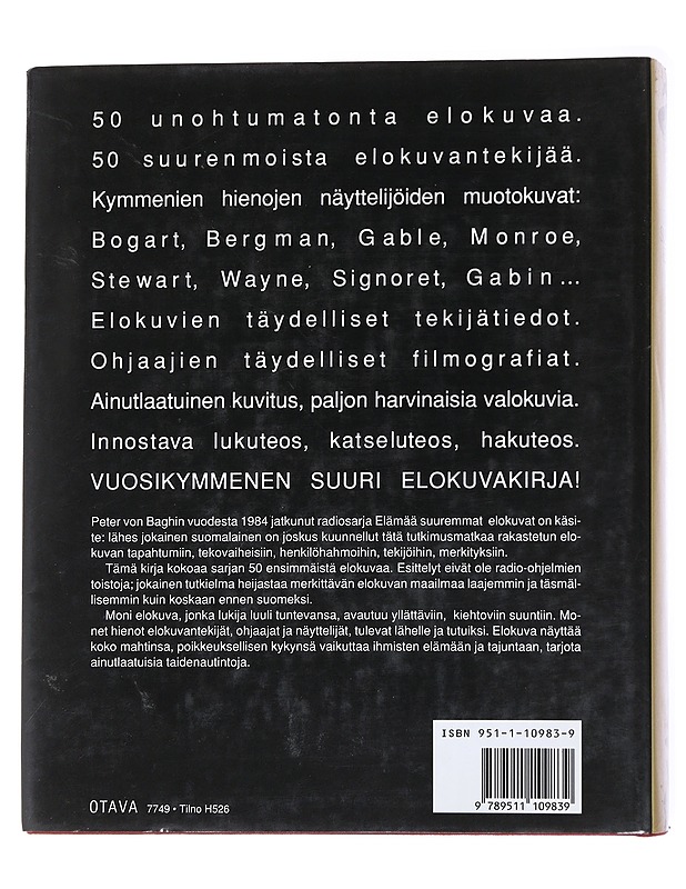 Elämää suuremmat elokuvat - Peter von Bagh - Historiakirjat - 10105555648 - 1