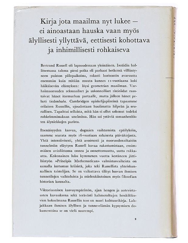 Bertrand Russell: Elämäni 1-3 - - Elämäkerrat ja muistelmat - 10105555718 - 1