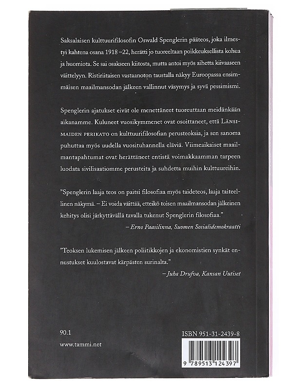 Länsimaiden perikato / maailmanhistorian morfologian ääriviivoja - Oswald Spengler - Historiakirjat - 10105555722 - 1
