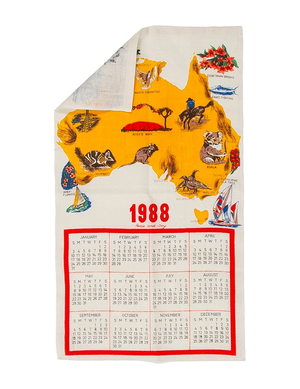 Australia kalenteripyyhe 1988 - Keittiötekstiilit - 10105555736 - 0