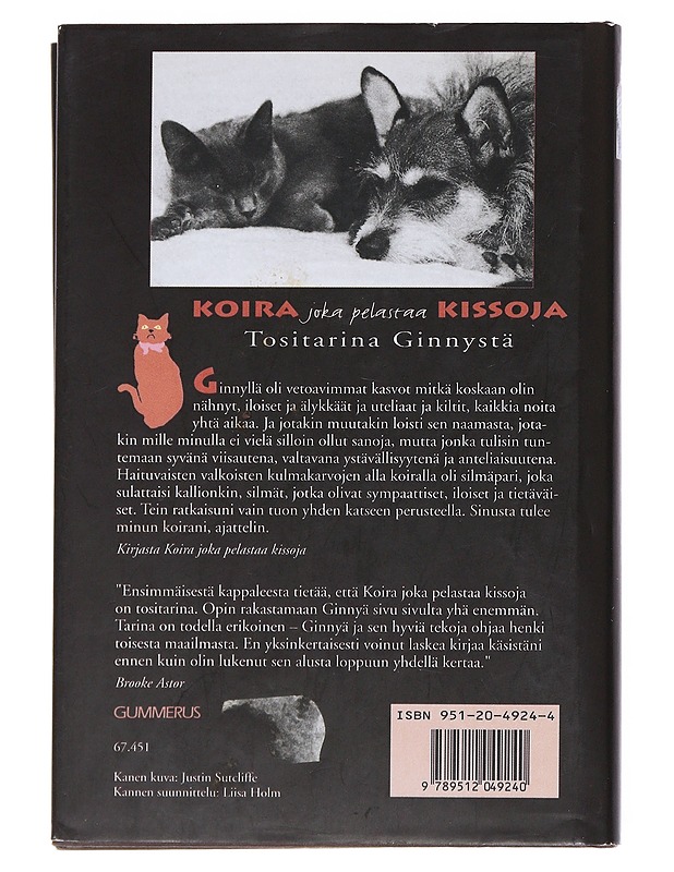 Koira joka pelastaa kissoja / tositarina Ginnystä - GONZALES, PHILIP - Romaanit ja novellit - 10105555765 - 1