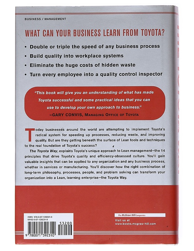 The Toyota way : 14 management principles from the world's greatest manufacturer - Jeffrey K. Liker - Tietokirjat ja oppaat - 10105555760 - 1
