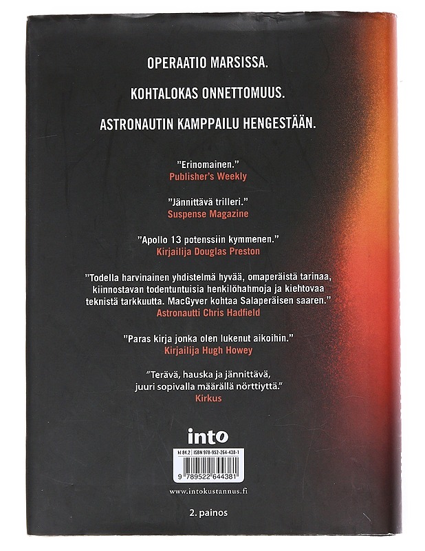 Yksin Marsissa / romaani - Weir, Andy - Fantasia- ja scifi - 10105555763 - 1