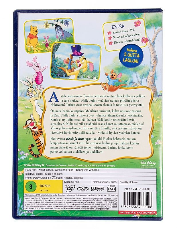 Disney : Nalle Puh ; Kevät ja Ruu - DVD - DVD-elokuvat - 10105555769 - 1