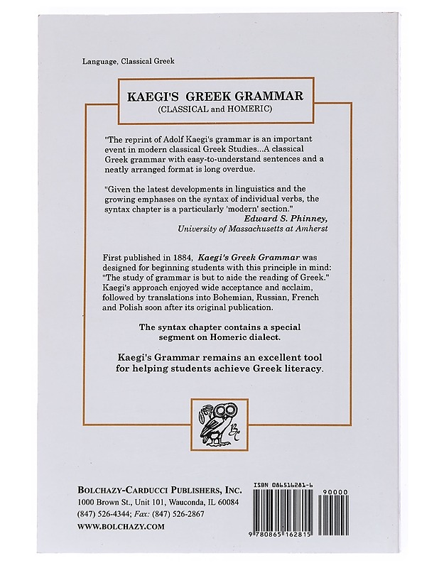 Kaegi's Greek grammar : with tables for repetition - Kaegi, Adolf - Historiakirjat - 10105555864 - 1
