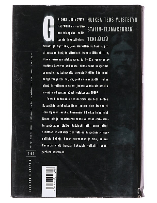 Rasputin - Radzinski, Edvard - Elämäkerrat ja muistelmat - 10105555996 - 1