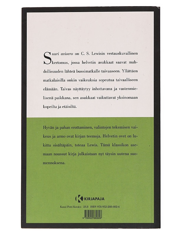 Suuri avioero / uni - Lewis, C. S. - Romaanit ja novellit - 10105556023 - 1