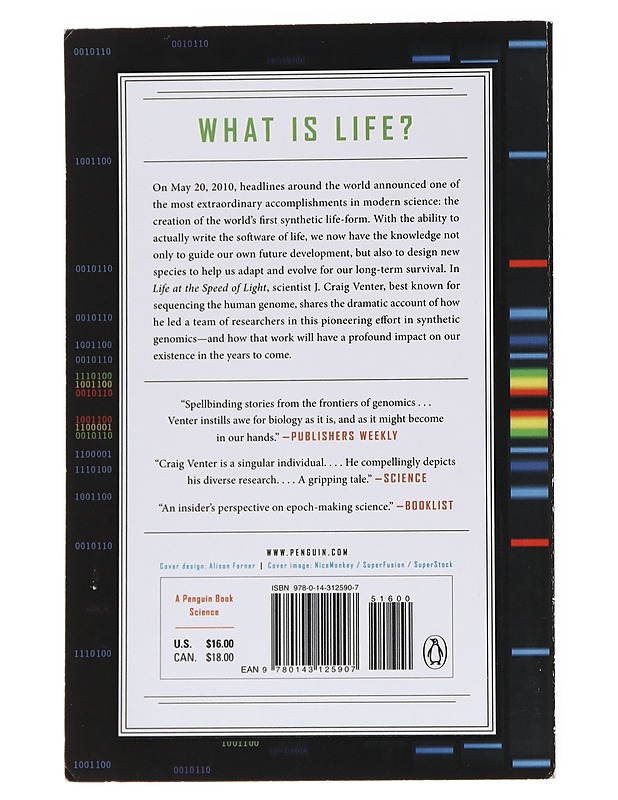 Life at the Speed of Light - Craig Venter - Tietokirjat ja oppaat - 10105556113 - 1