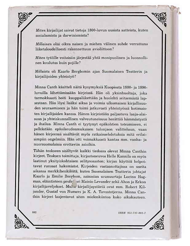 Minna Canthin kirjeet - Canth, Minna - Elämäkerrat ja muistelmat - 10105556262 - 1