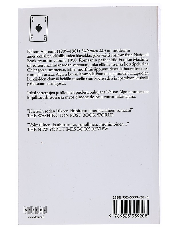 Kultainen käsi - Algren, Nelson - Romaanit ja novellit - 10105556410 - 1