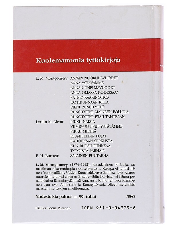 Annan unelmavuodet - Montgomery - Nuorten kirjat - 10105556478 - 1