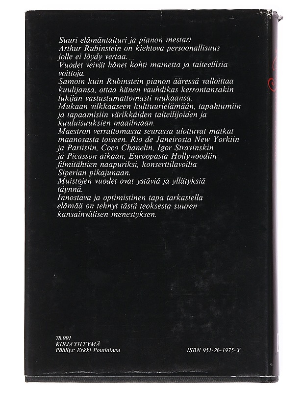 Vuosia, elämää - Artur Rubinstein - Elämäkerrat ja muistelmat - 10105556510 - 1