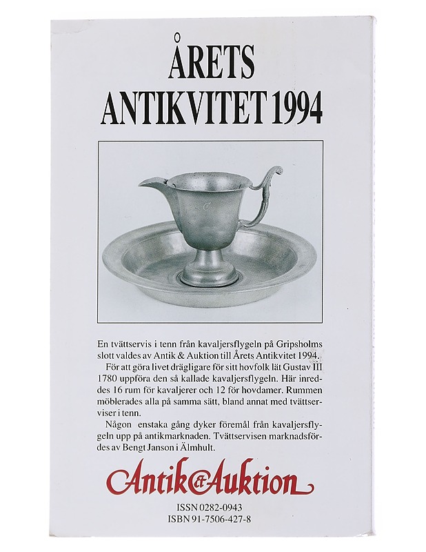 Klubbat På Auktion: Årsbok 1995 -Antik Auktion - Historiakirjat - 10105556518 - 1