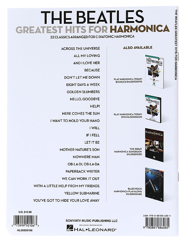 The Beatles: Greatest Hits for Harmonica - Harrastekirjat - 10105556551 - 1