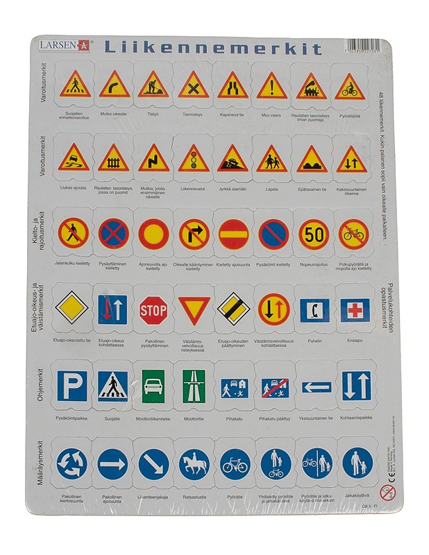 LARSEN Liikennemerkit palapeli, 48 palaa - Palapelit - 10105556556 - 0