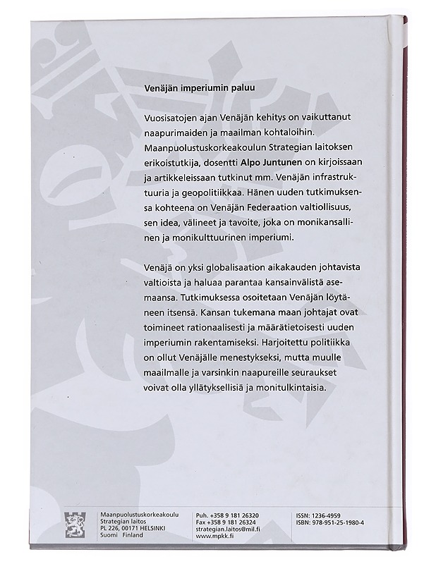 Venäjän imperiumin paluu - Alpo Juntunen - Historiakirjat - 10105556642 - 1