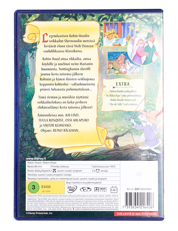 Robin Hood -  DVD - DVD-elokuvat - 10105556823 - 1