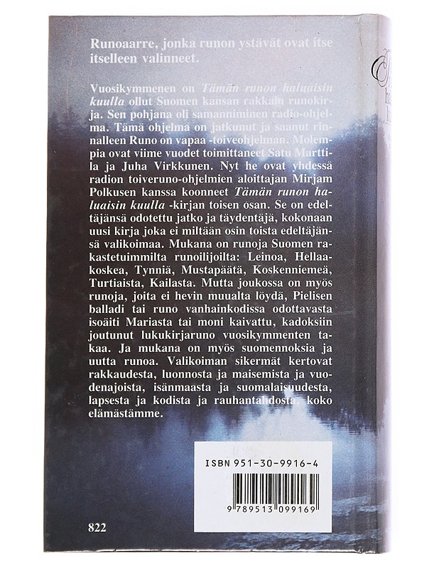 Tämän runon haluaisin kuulla. 2 - Satu Koskimies - Romaanit ja novellit - 10105556893 - 1