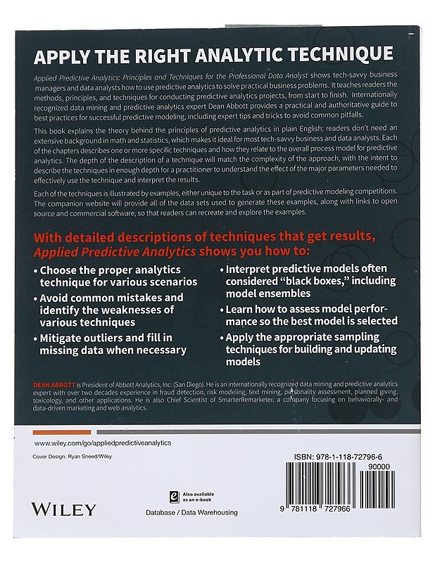 Applied Predictive Analytics -Dean Abbott - Tietokirjat - 10105556902 - 1