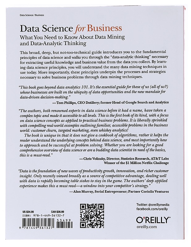 Data Science for Bussiness -Foster Provost, Tom Fawcett - Kaunokirjallisuus - 10105556950 - 1