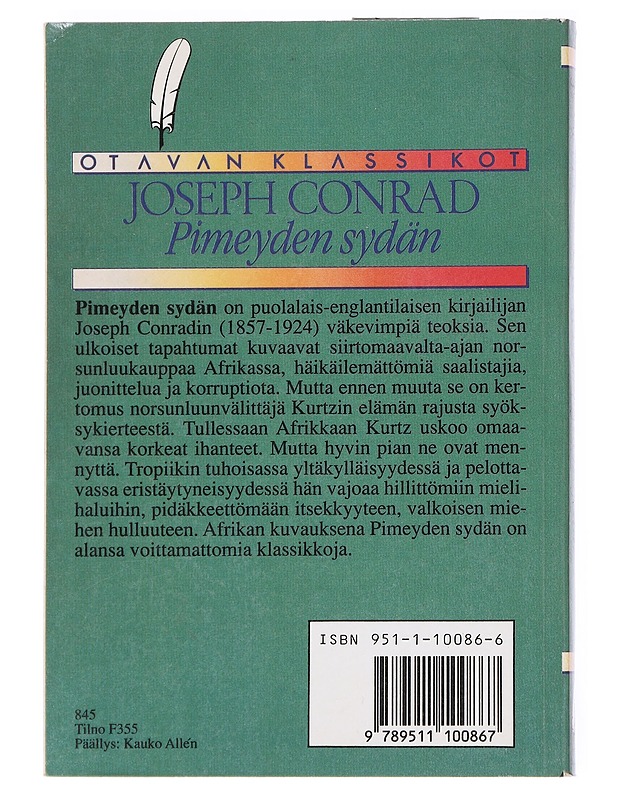 Pimeyden sydän - Conrad, Joseph - Romaanit ja novellit - 10105557002 - 1