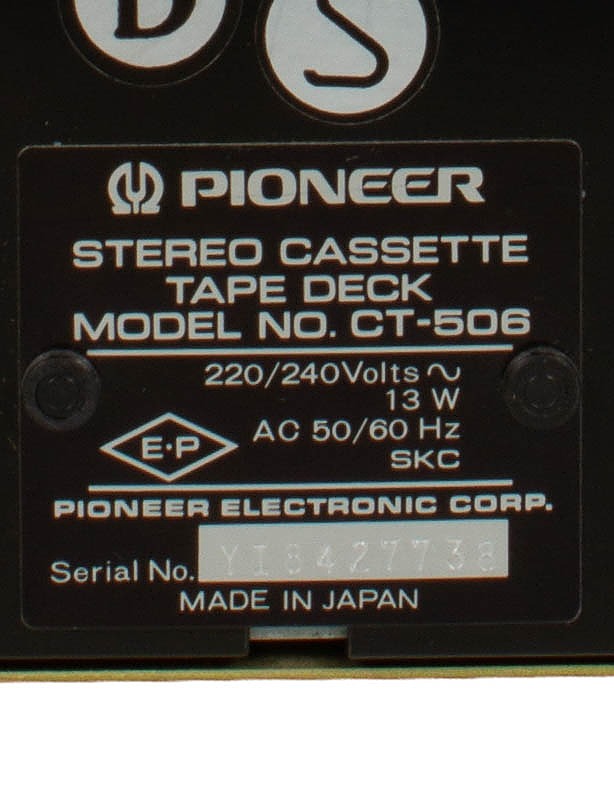 PIONEER CT-506 -kasettisoitin - Audio - 10105557011 - 3