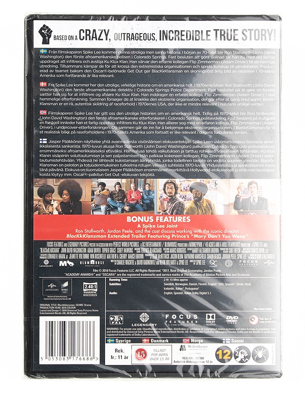 BlacKkKlansman - DVD - DVD-elokuvat - 10105557019 - 1