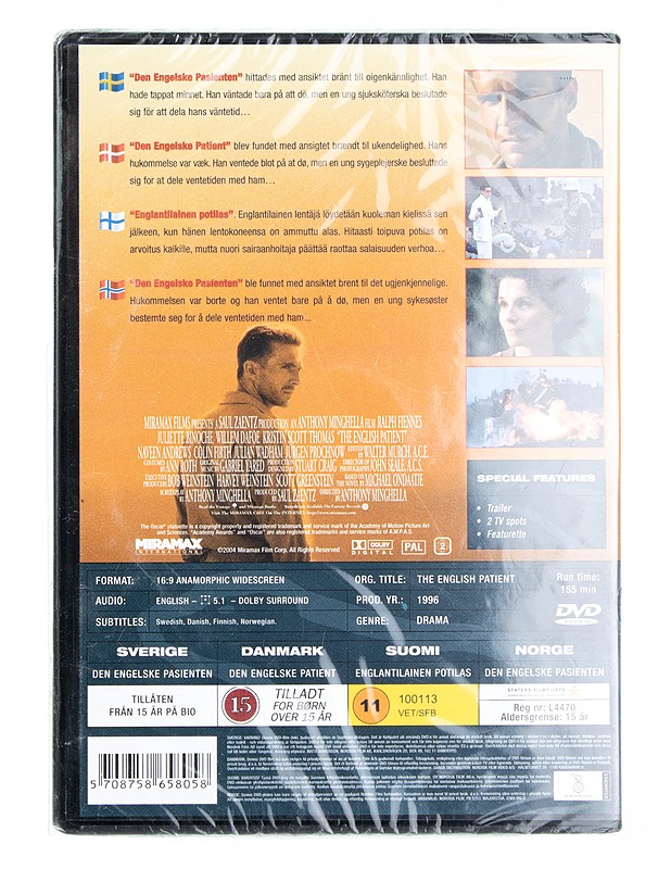 The English patient - DVD - DVD-elokuvat - 10105557045 - 1