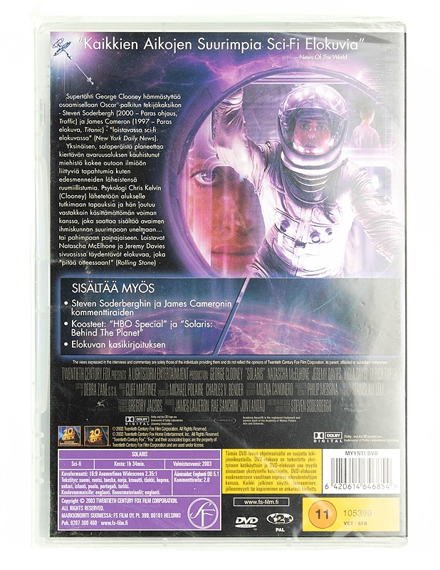 Solaris - DVD - DVD-elokuvat - 10105557205 - 1