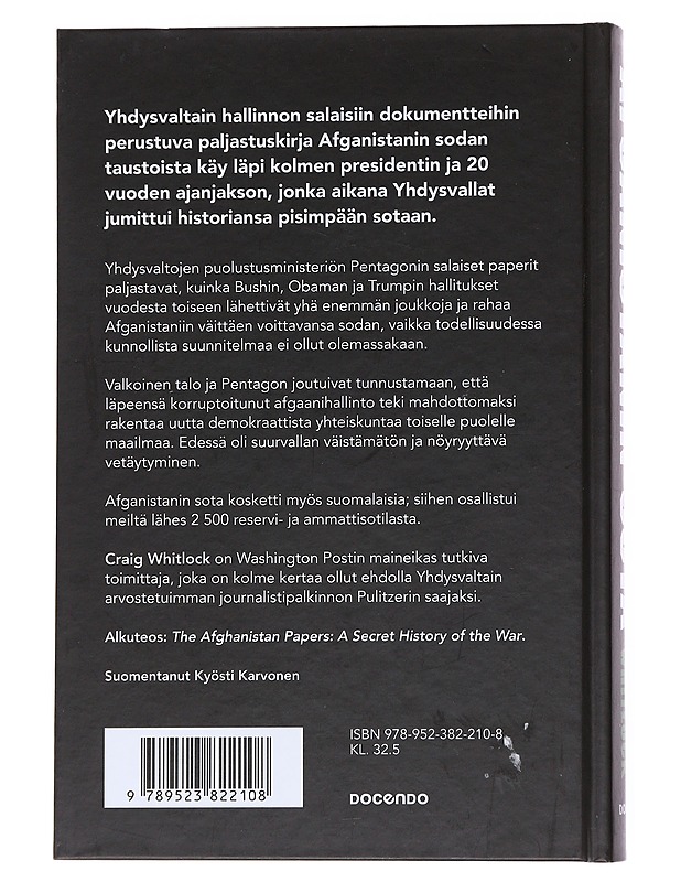 Afganistanin sota / Pentagonin salaiset paperit - Whitlock, Craig - Historiakirjat - 10105557242 - 1
