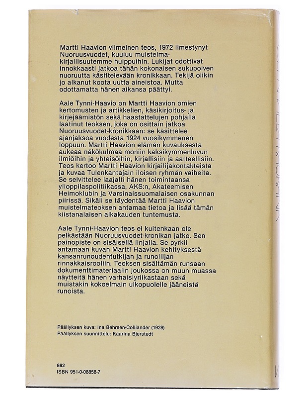 Olen vielä kaukana / Martti Haavio - P. Mustapää 20-luvun maisemassa - Aale Tynni-Haavio - Elämäkerrat ja muistelmat - 10105557285 - 1