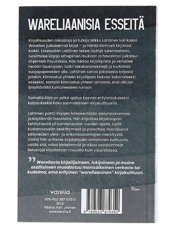 Kirja on pitkä ajatus - Mikko Lahtinen - Historiakirjat - 10105557588 - 1
