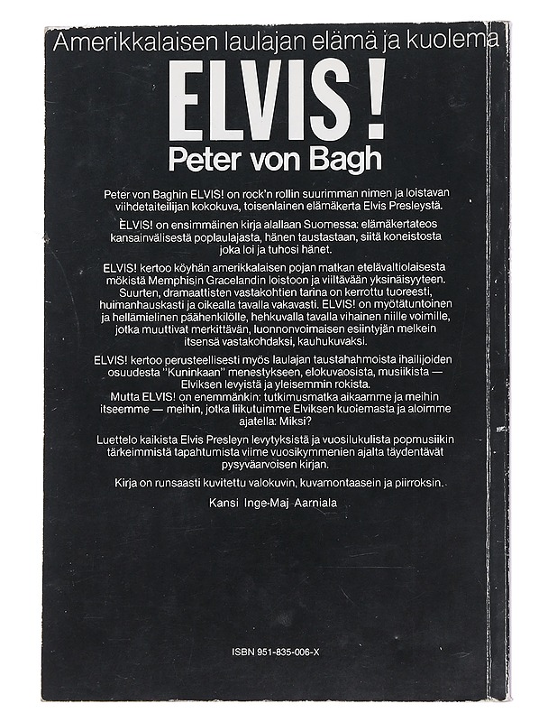 Elvis! - von Bagh, Peter - Elämäkerrat ja muistelmat - 10105557722 - 1