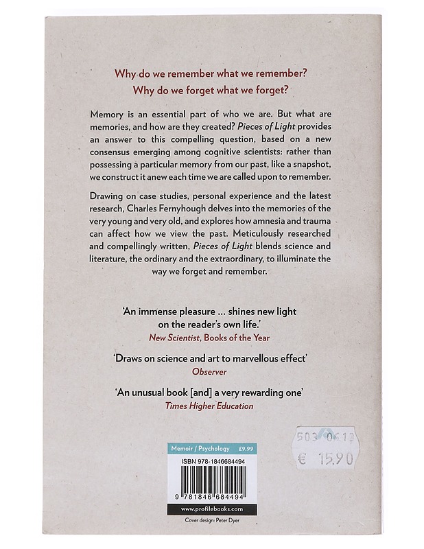 Pieces of Light: The New Science of Memory - Charles Charles Fernyhough - Tietokirjat - 10105557855 - 1