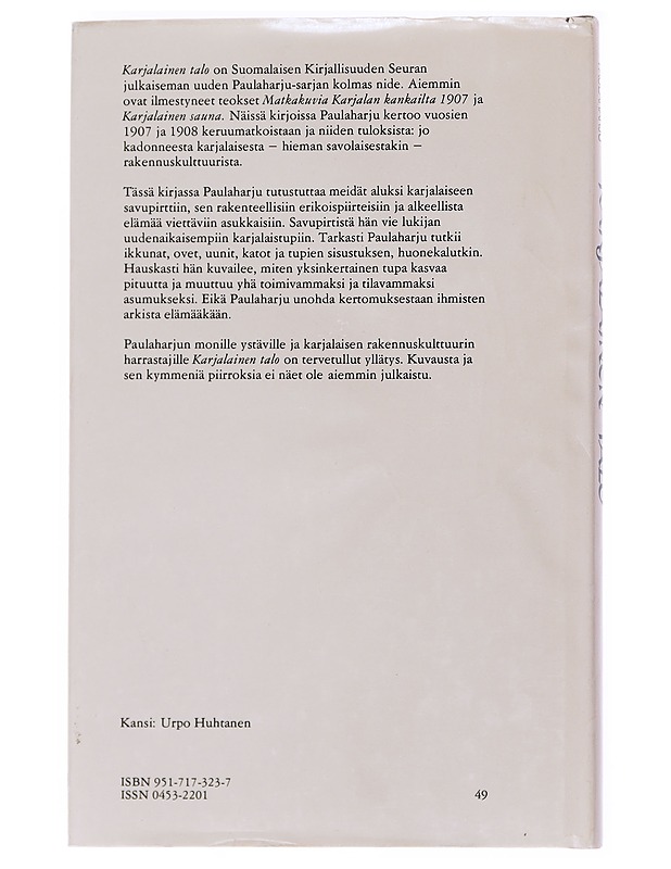 Karjalainen talo - Samuli Paulaharju - Historiakirjat - 10105558034 - 1