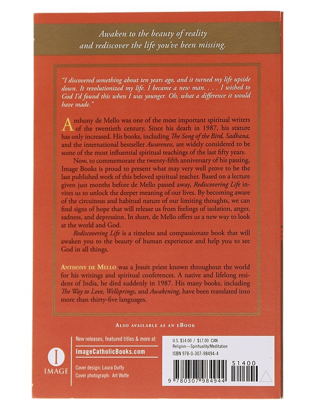 Rediscovering Life : Awaken to Reality - Anthony de Mello - Romaanit ja novellit - 10105558053 - 1