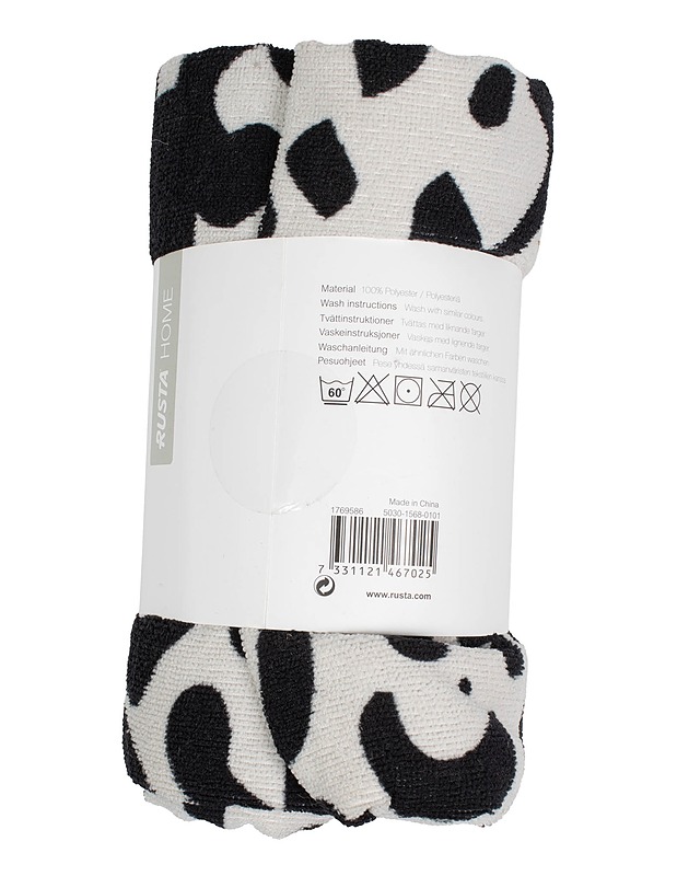 RUSTAHOME Leo Black kylpypyyhe, 146x150 cm - Pyyhkeet - 10105558054 - 1