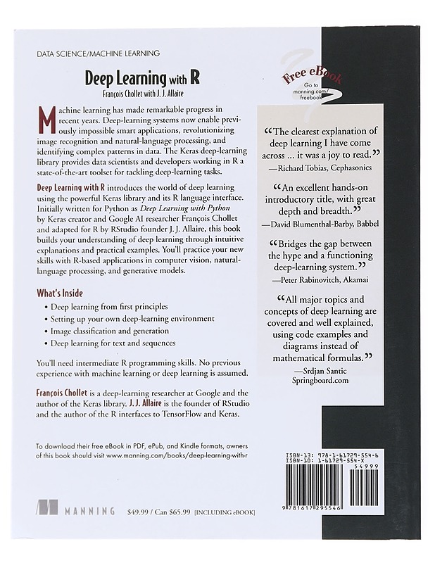 Deep Learning with R - Francois Chollet & J.J. Allaire - Tietokirjat - 10105558125 - 1