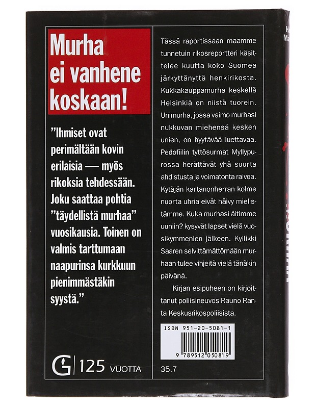 Kuusi suomalaista murhaa - Hannes Markkula - Jännitys ja dekkarit - 10105558177 - 1